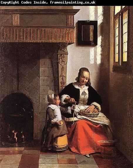 Pieter de Hooch A Woman Peeling Apples